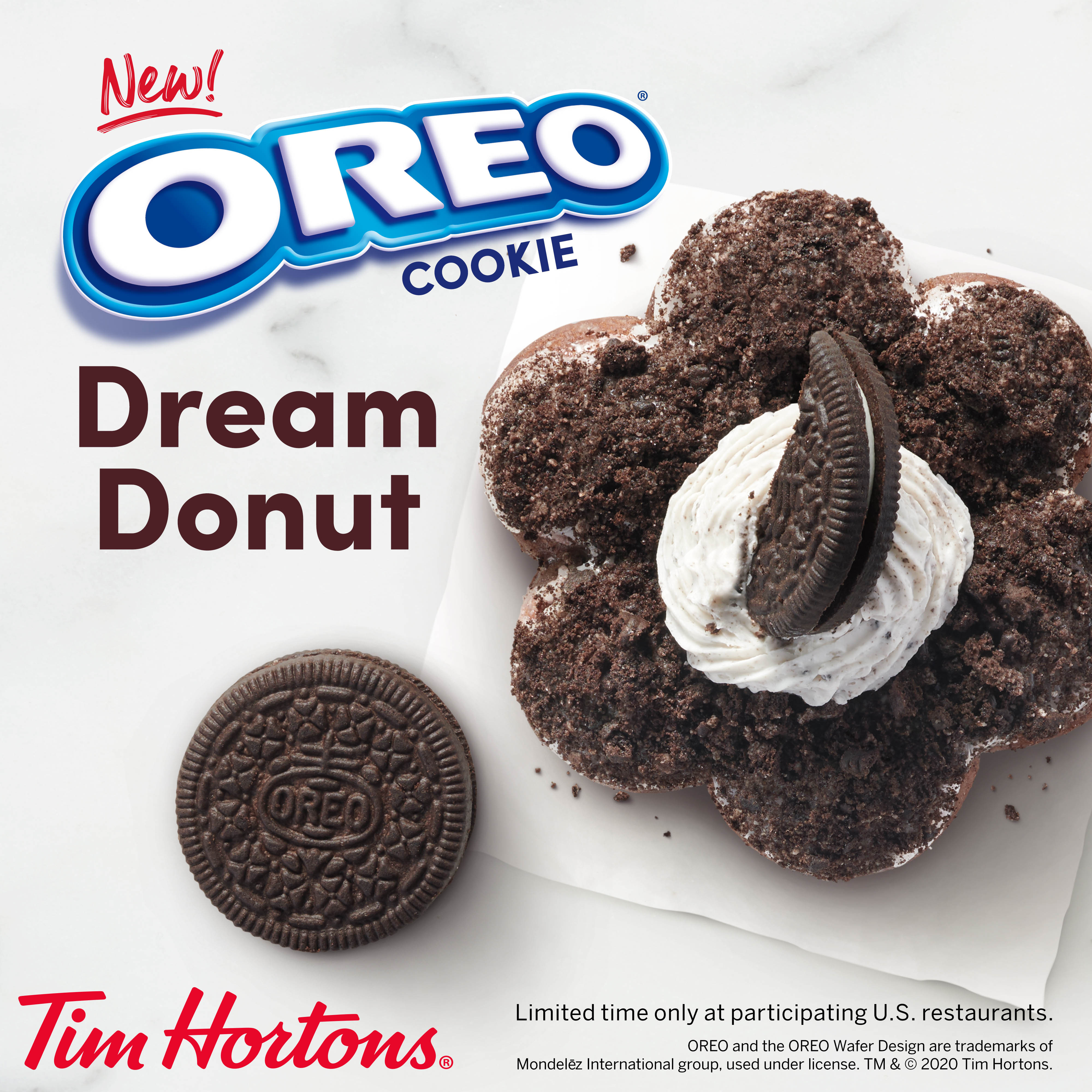 Tim Hortons® U.S. Launches Handcrafted Dream Donuts featuring a New OREO®  Cookie* Dream Donut